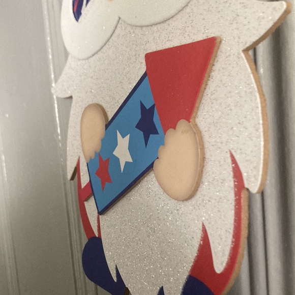 NWT Glittered Patriotic Red White & BOOM 🧨 Gnome Decoration - Picture 6 of 8